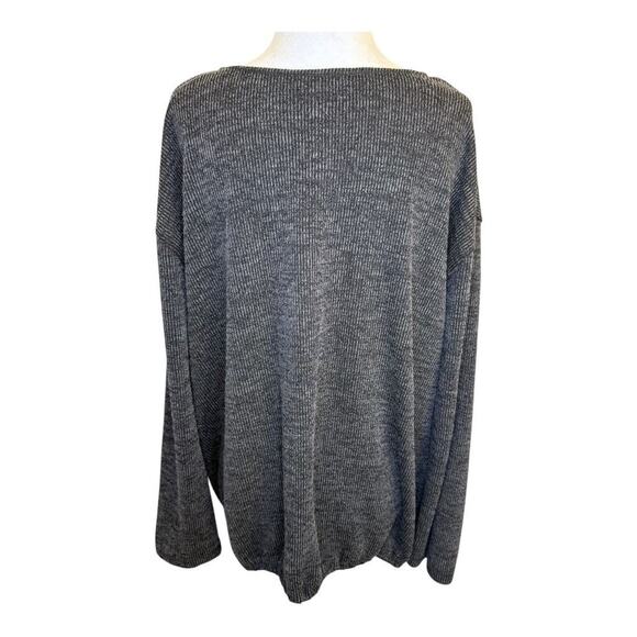 NEW Max Studio London Women's 2XL Black Gray V-Neck Tunic Sweater Long Sleeve - Picture 3 of 8